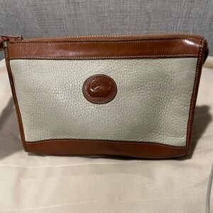 Dooney & Bourke All Weather Leather Tan & Brown Clutch